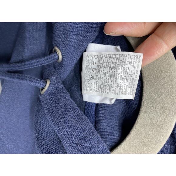 Champion Reverse Weave Hoodie Mens Medium Navy Blue Pullover Sweatshirt GF68 - Picture 9 of 10